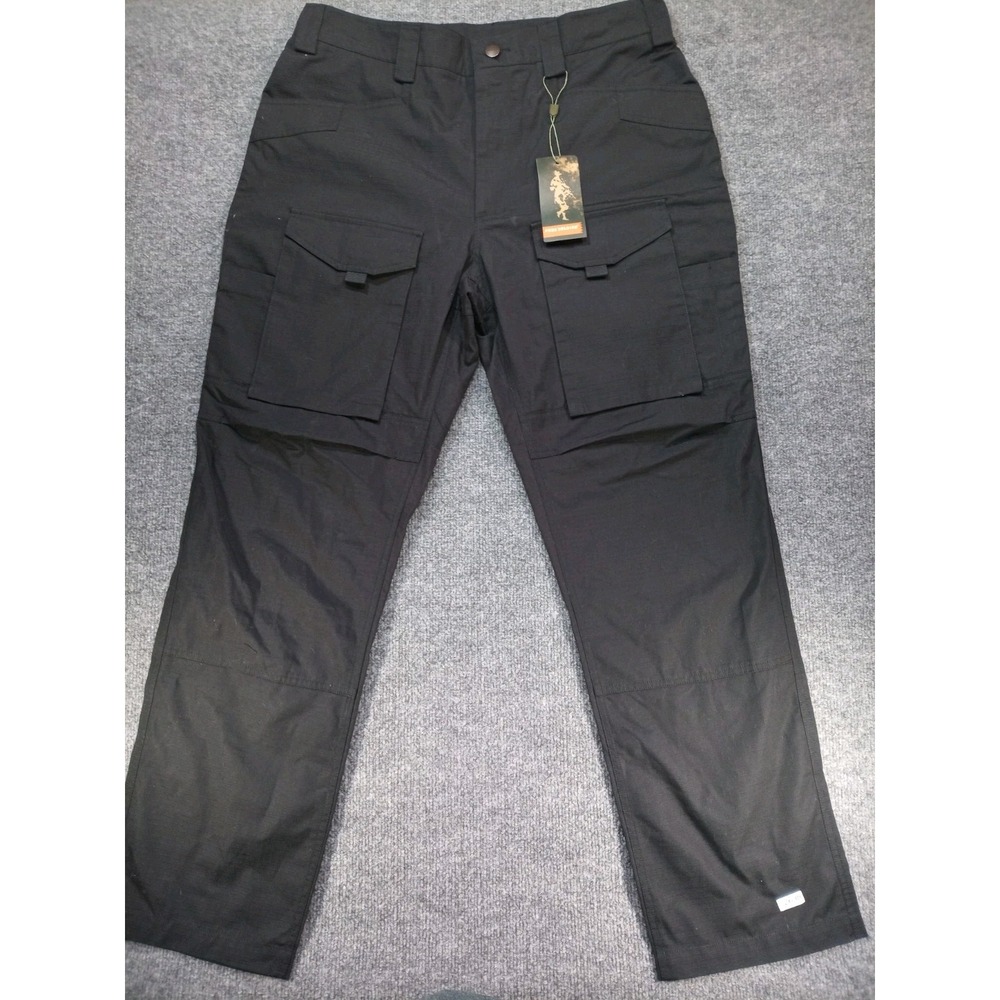 Free Soldier Men's Tactical Cargo Pants Black Size 34W 32L Ripstop Hiking NWT